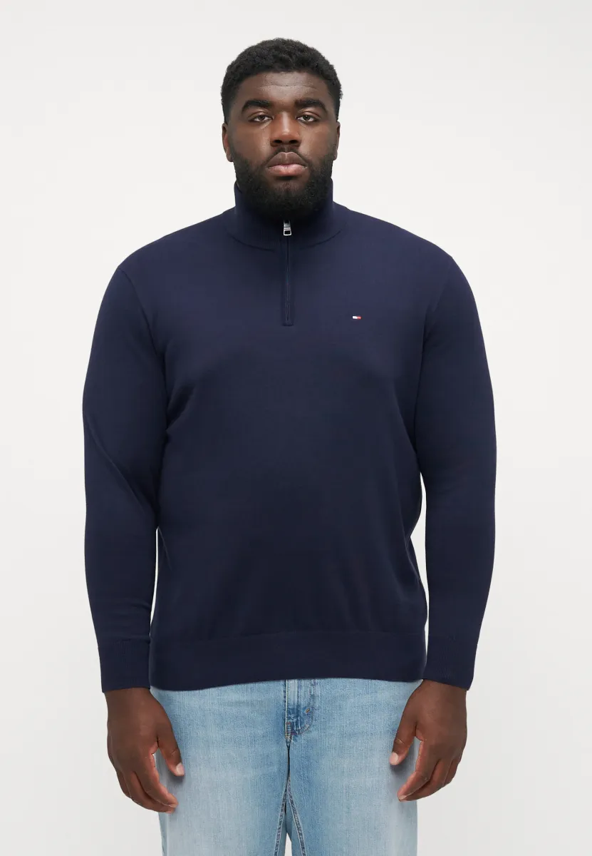 ESSENTIAL ZIP MOCK - Strickpullover - desert sky