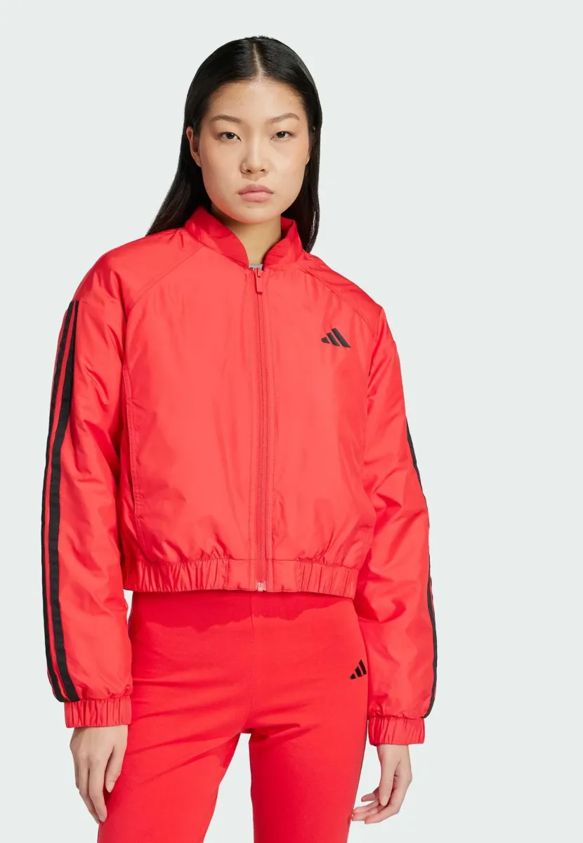 ESSENTIALS 3-STRIPES INSULATED CROP BOMBER - Trainingsjacke - pure ruby