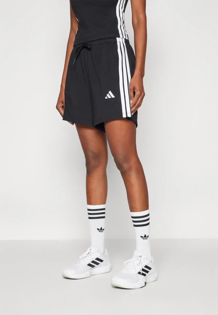 ESSENTIALS 3-STRIPES - Kurze Sporthose - black/white