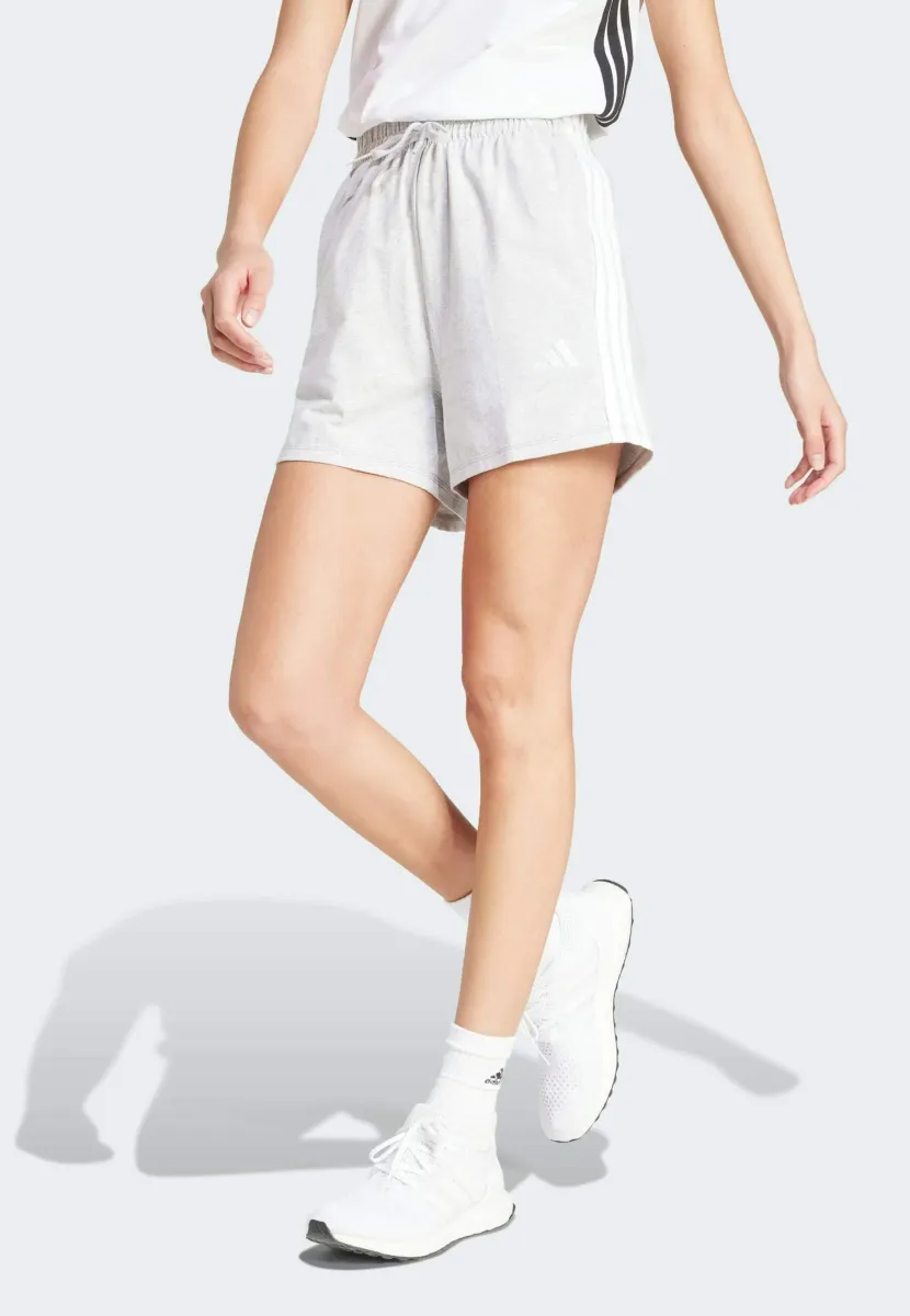ESSENTIALS 3-STRIPES - Kurze Sporthose - light grey heather white