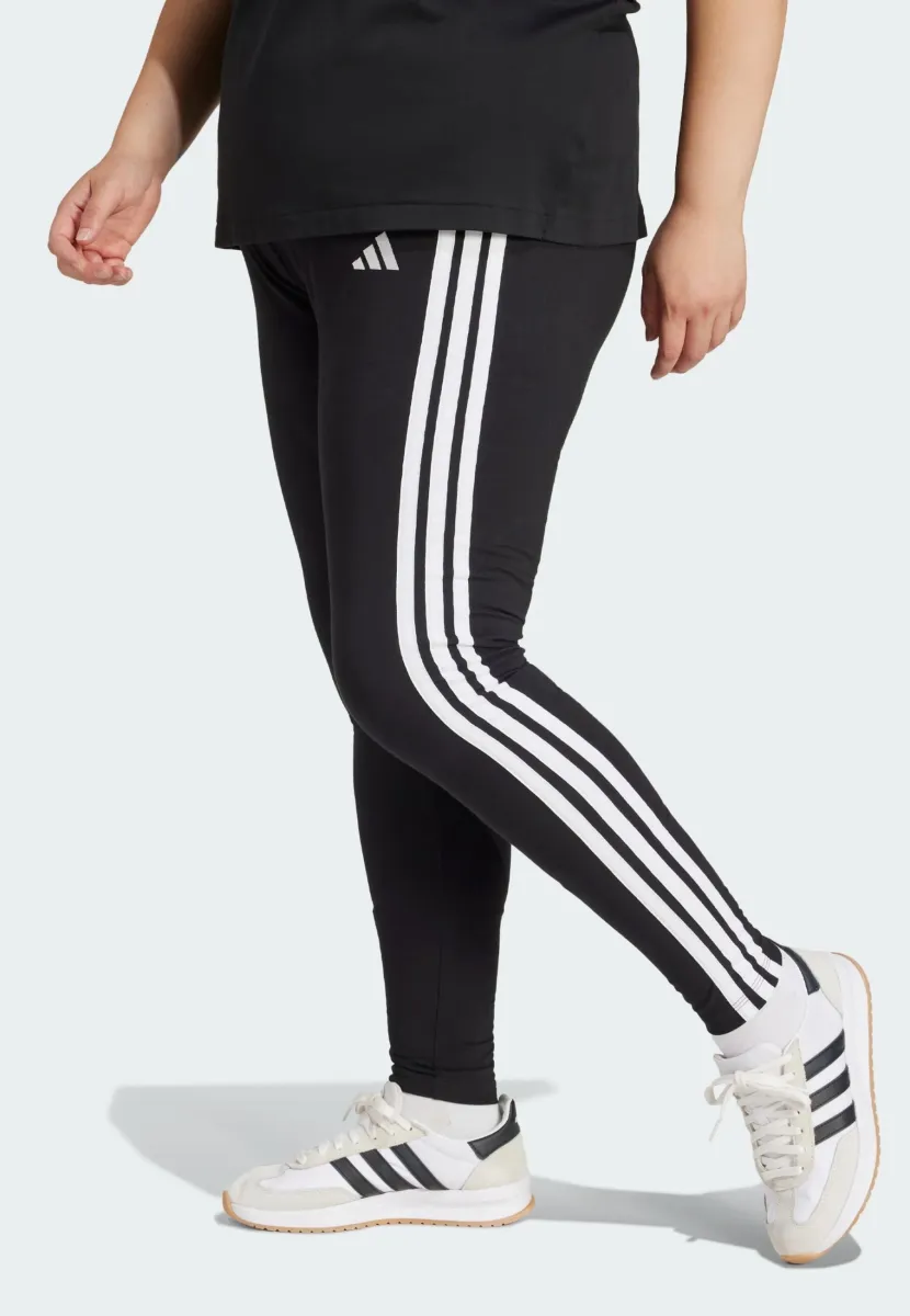 ESSENTIALS 3-STRIPES PLUS SIZE - Tights - black white