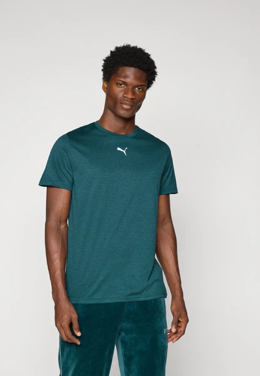 ESSENTIALS CAT TEE SMALL CAT - Sport T-Shirt - green terrain heather