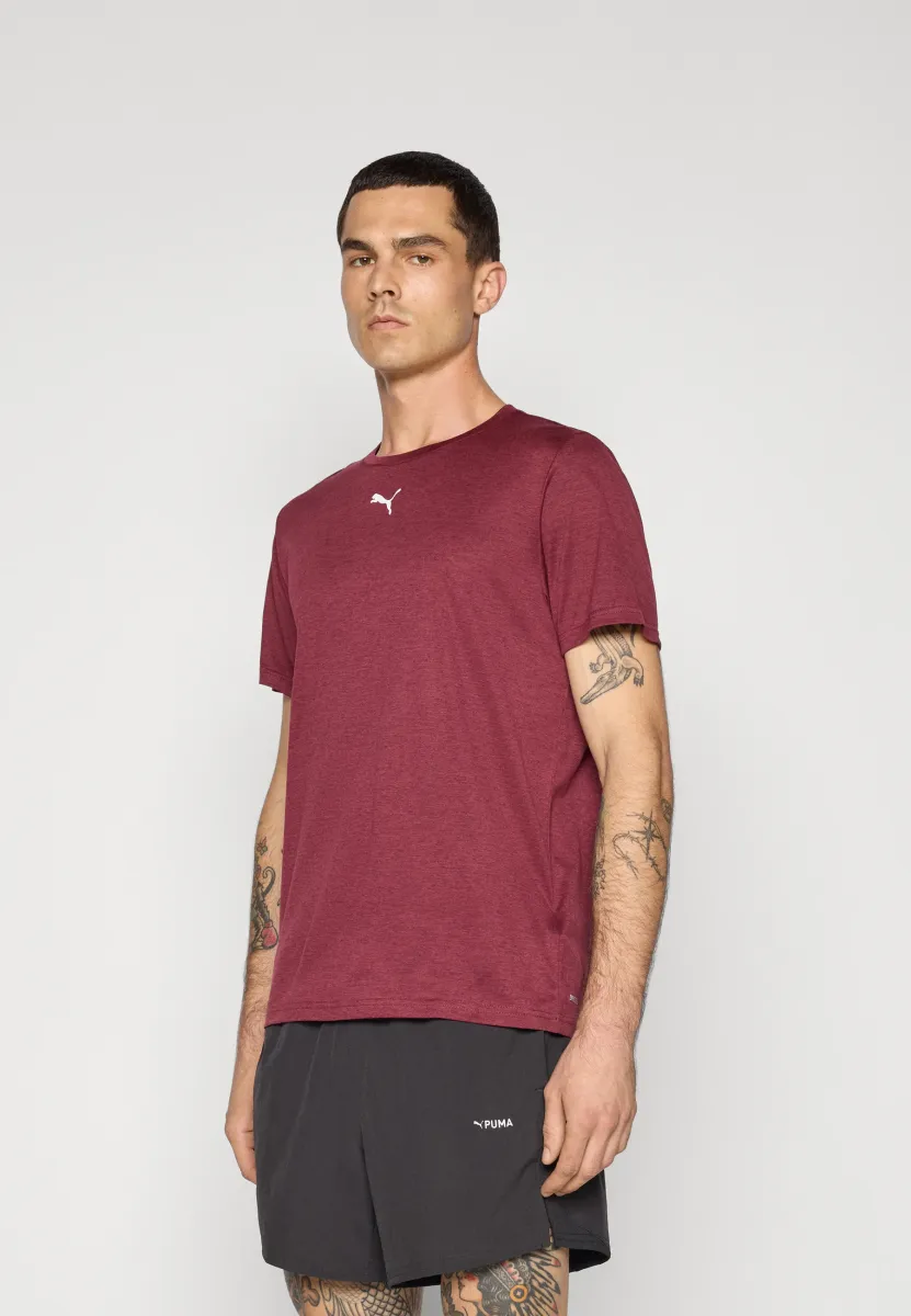 ESSENTIALS CAT TEE SMALL CAT - Sport T-Shirt - ruby shimmer heather