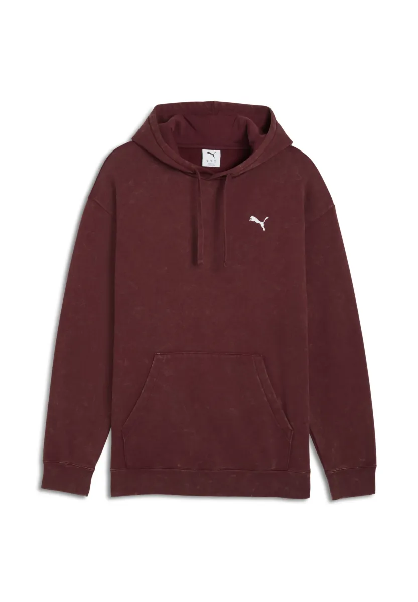 ESSENTIALS ELEVATED RELAXED WASH - Kapuzenpullover - ruby shimmer