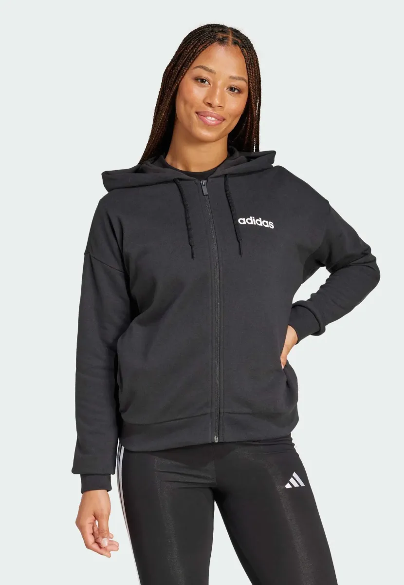 ESSENTIALS LINEAR FULL-ZIP - Sweatjacke - black/white