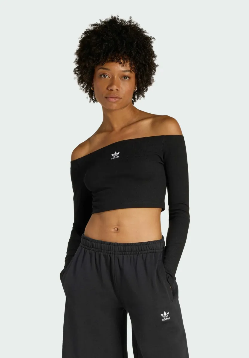 ESSENTIALS OFF SHOULDER LONGSLEEVE - Langarmshirt - black