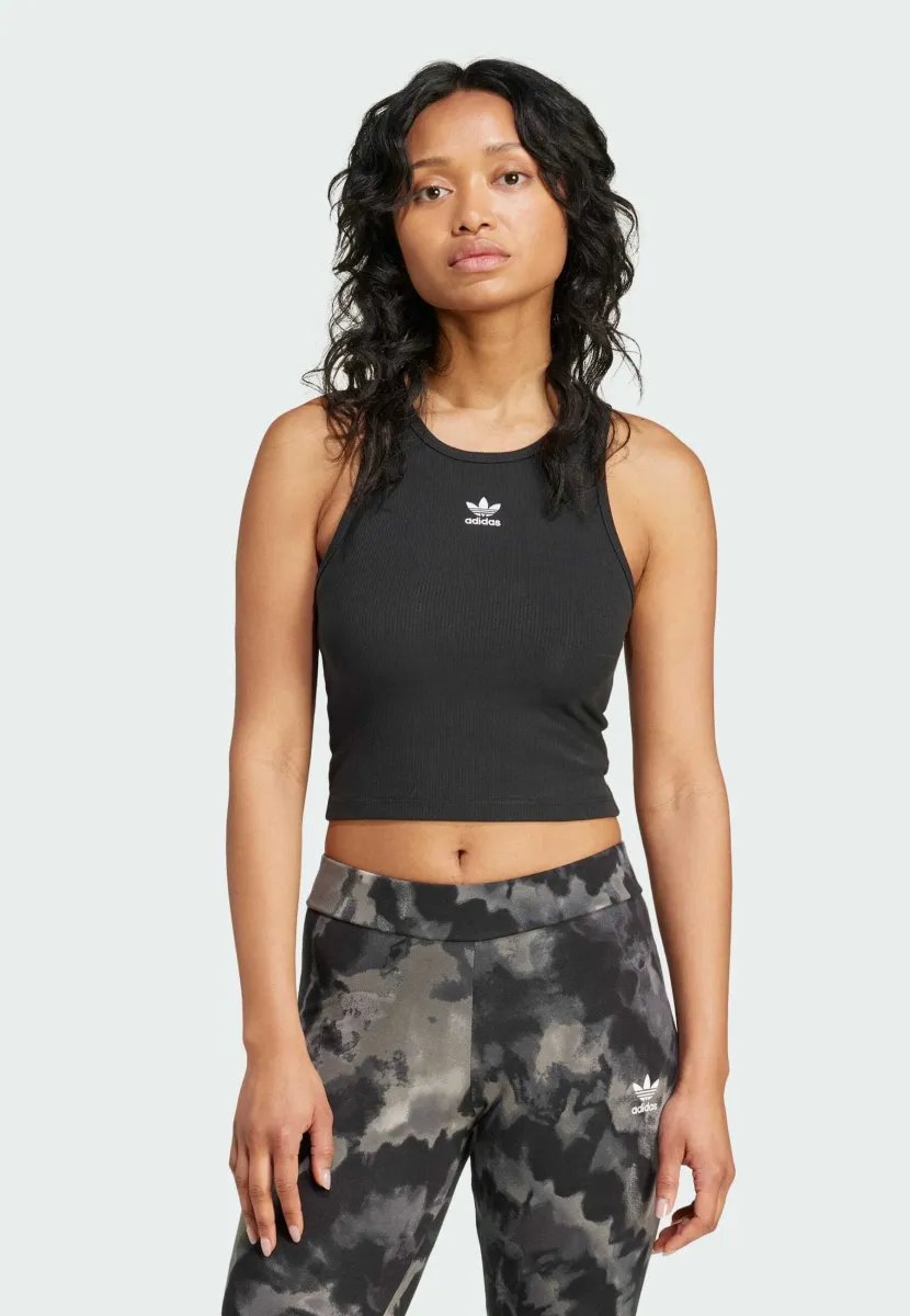 ESSENTIALS RIBBED - Top - black