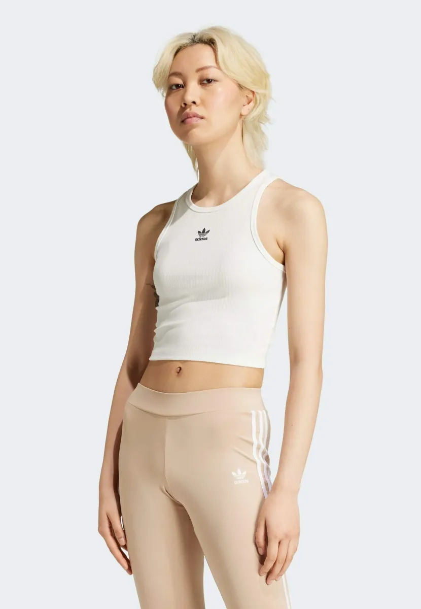 ESSENTIALS RIBBED - Top - cloud white