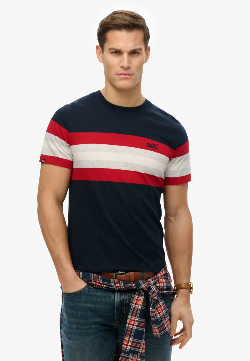 ESSENTIALS STRIPE - T-Shirt print - eclipse navy chest stripe