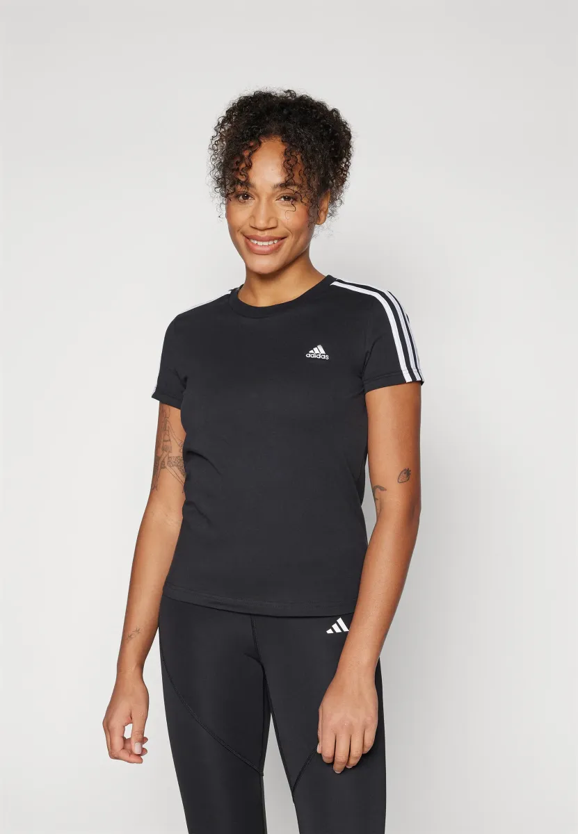 ESSENTIALS STRIPES - T-Shirt print - black/white