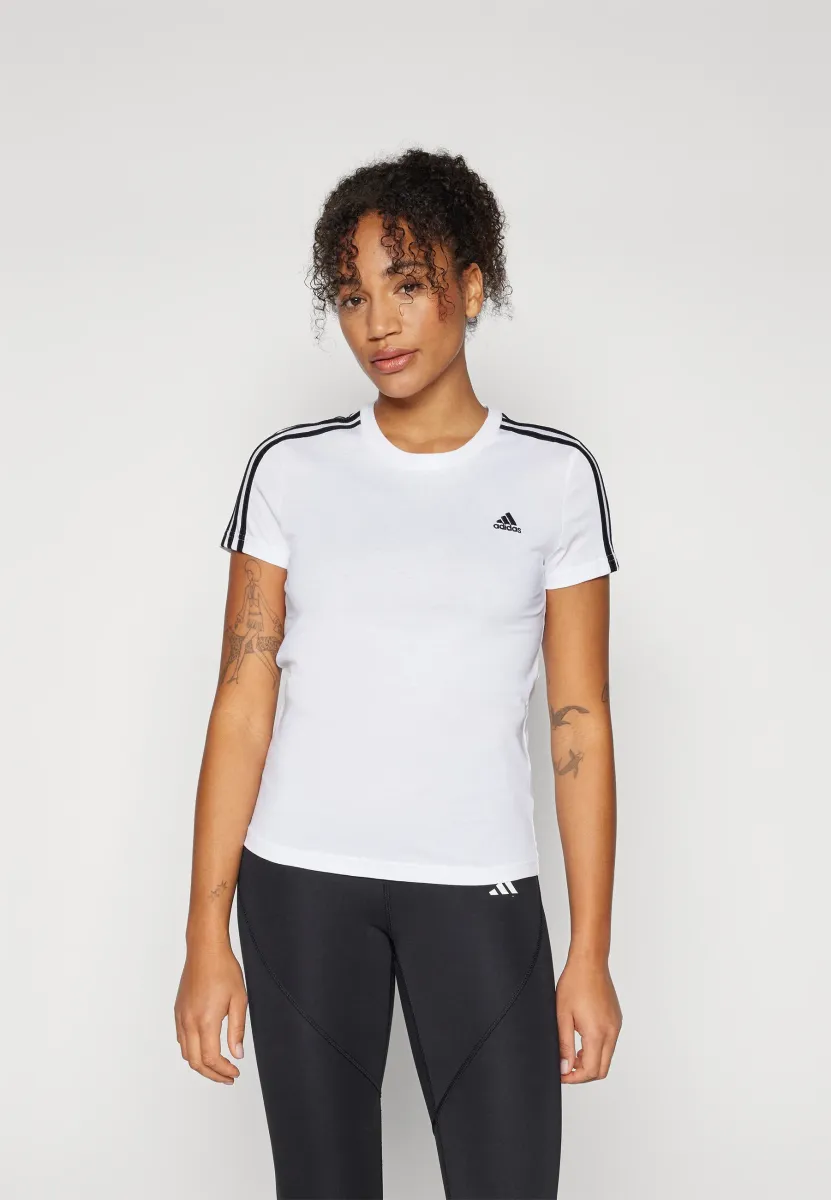 ESSENTIALS STRIPES - T-Shirt print - white/black