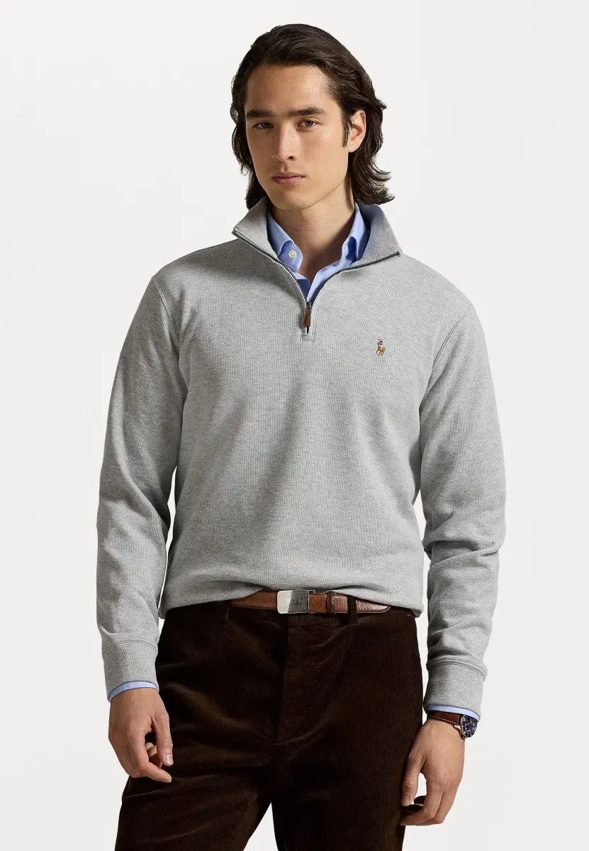 ESTATE RIB QUARTER ZIP PULLOVER - Strickpullover - andover heather