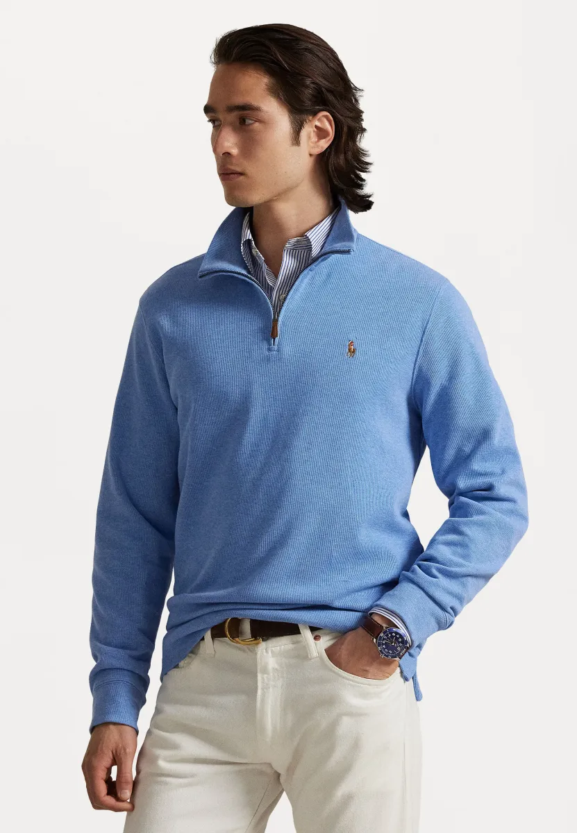 ESTATE RIB QUARTER ZIP PULLOVER - Strickpullover - soft royal heather