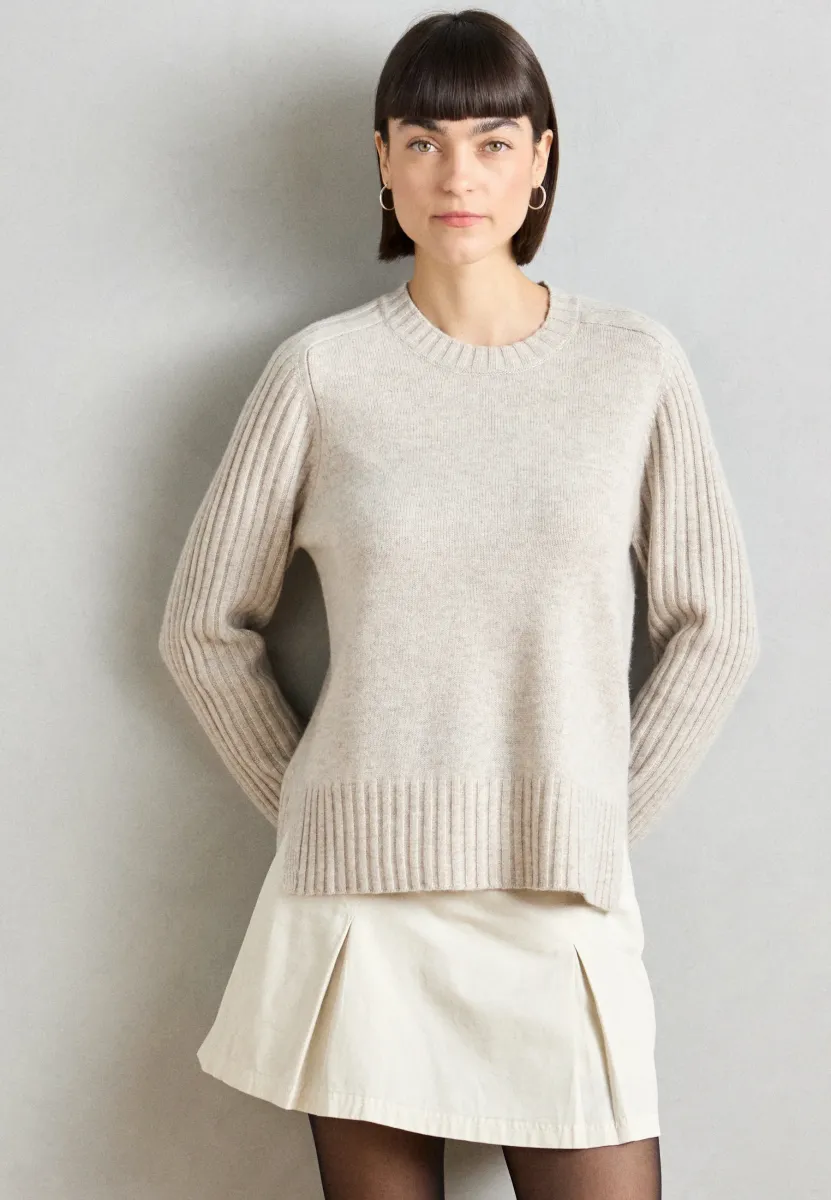 EUCALIPTO ROUND NECK WOMAN - Strickpullover - oat melange