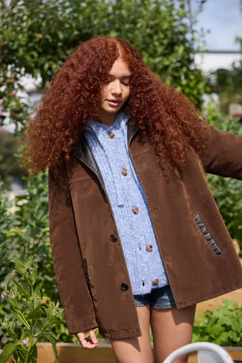 EUGINE JACKET - Lederjacke - brown