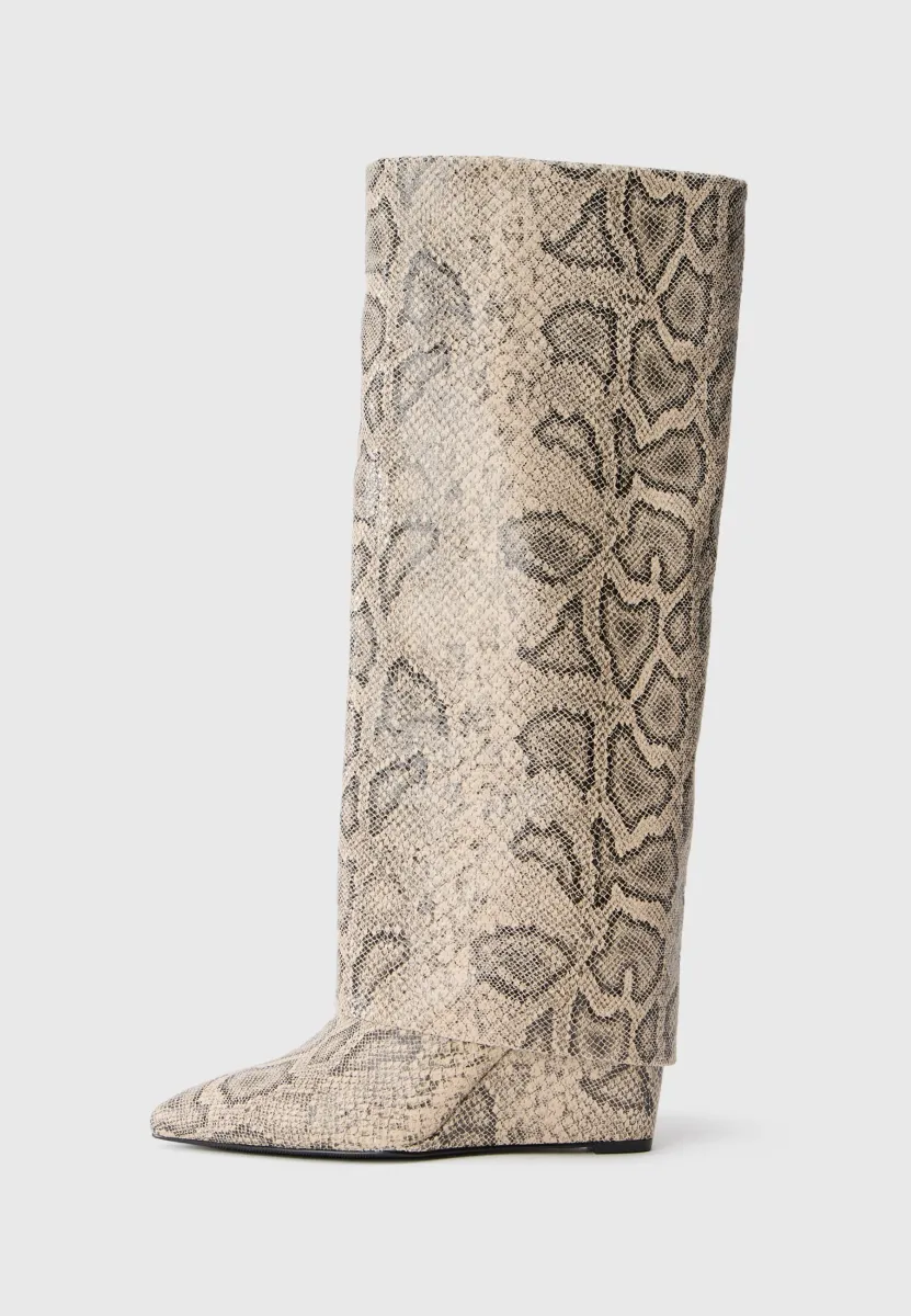 EVANDER - Keilstiefel - beige/black