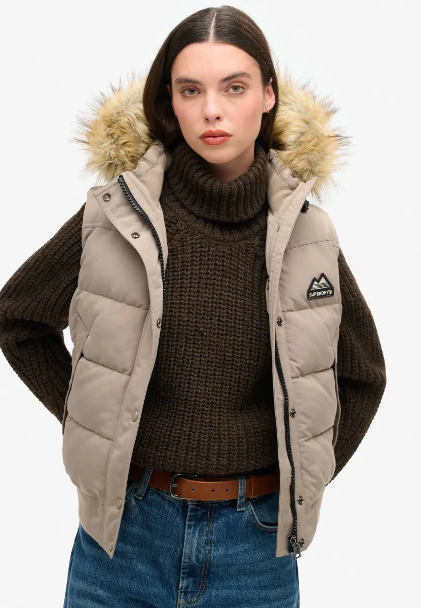 EVEREST - Weste - deep beige slub