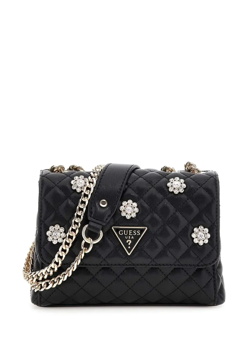 EVERLEE MIT BLUMEN UND APPLIKATIONEN - Umhängetasche - schwarz