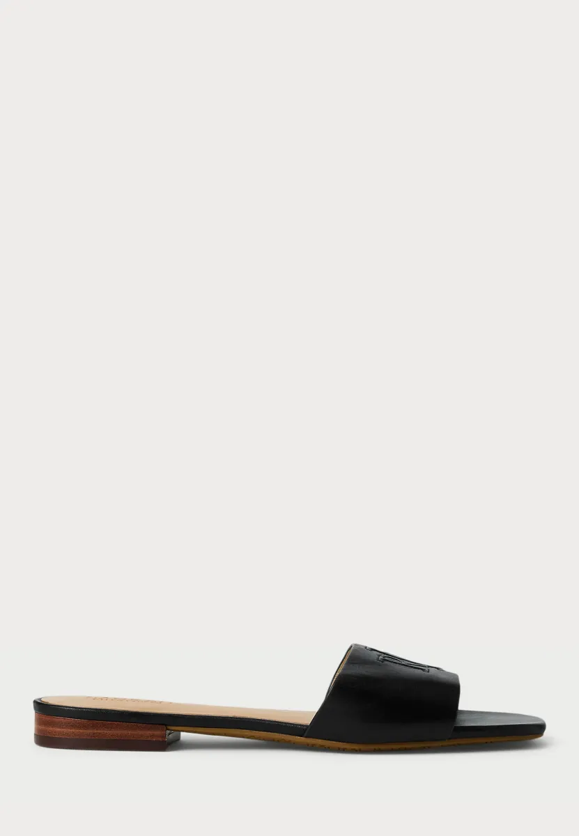 EVERLEY CALFSKIN SLIDE SANDAL - Pantolette flach - black