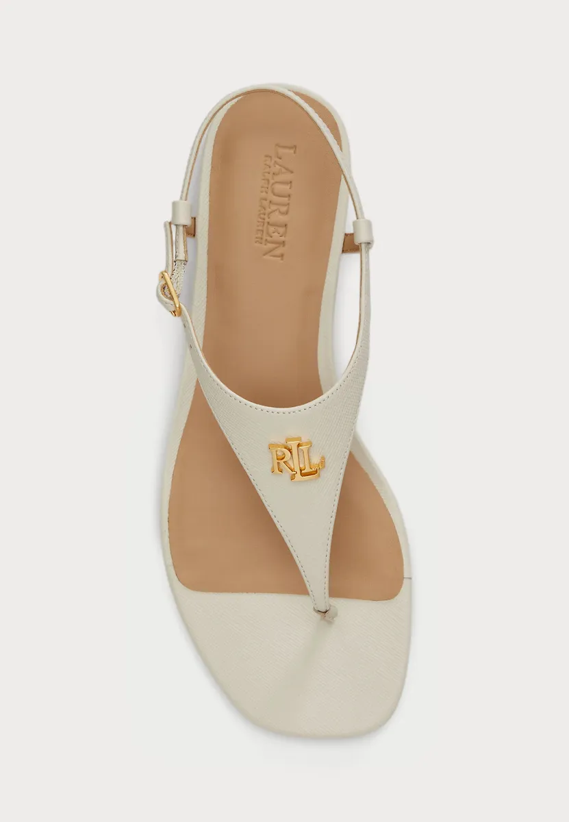 EVERLEY II CROSSHATCH LEATHER SANDAL - Zehentrenner - soft white