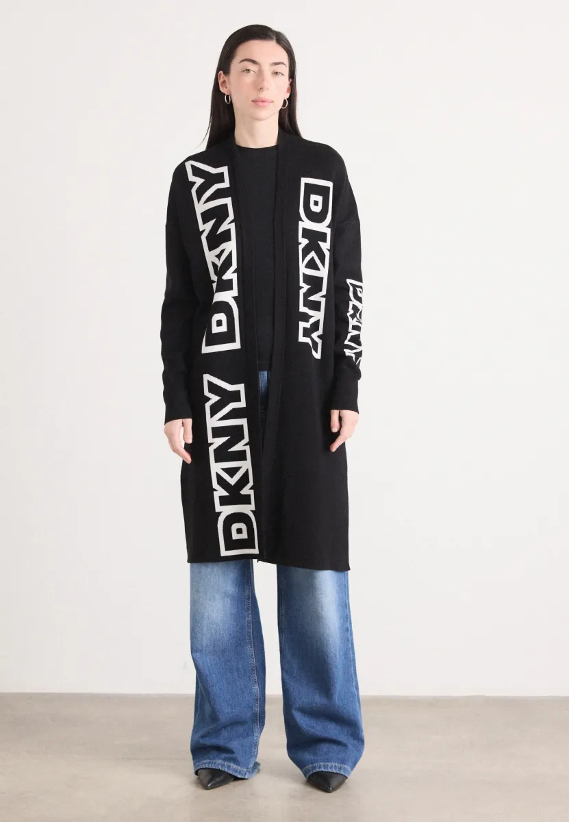 EXPLODED LOGO OVERSIZED CARDIGAN - Strickjacke - black