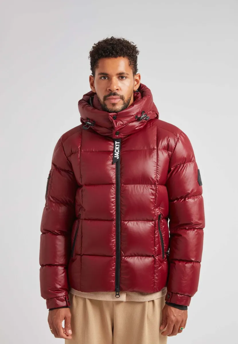 EZ BOXED PUFFER RACER  LUX - Daunenjacke - dark cranberry black