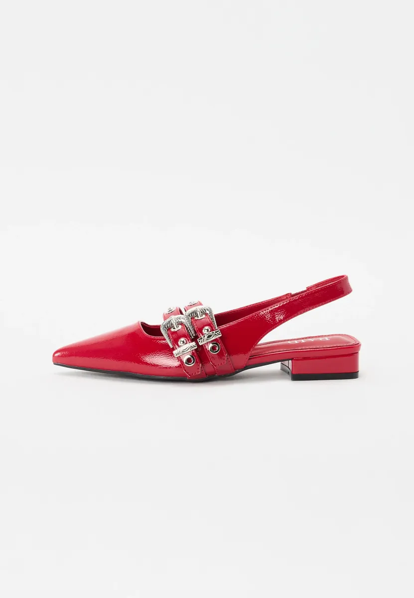 EZIE - Klassischer Ballerina - red crinkle patent
