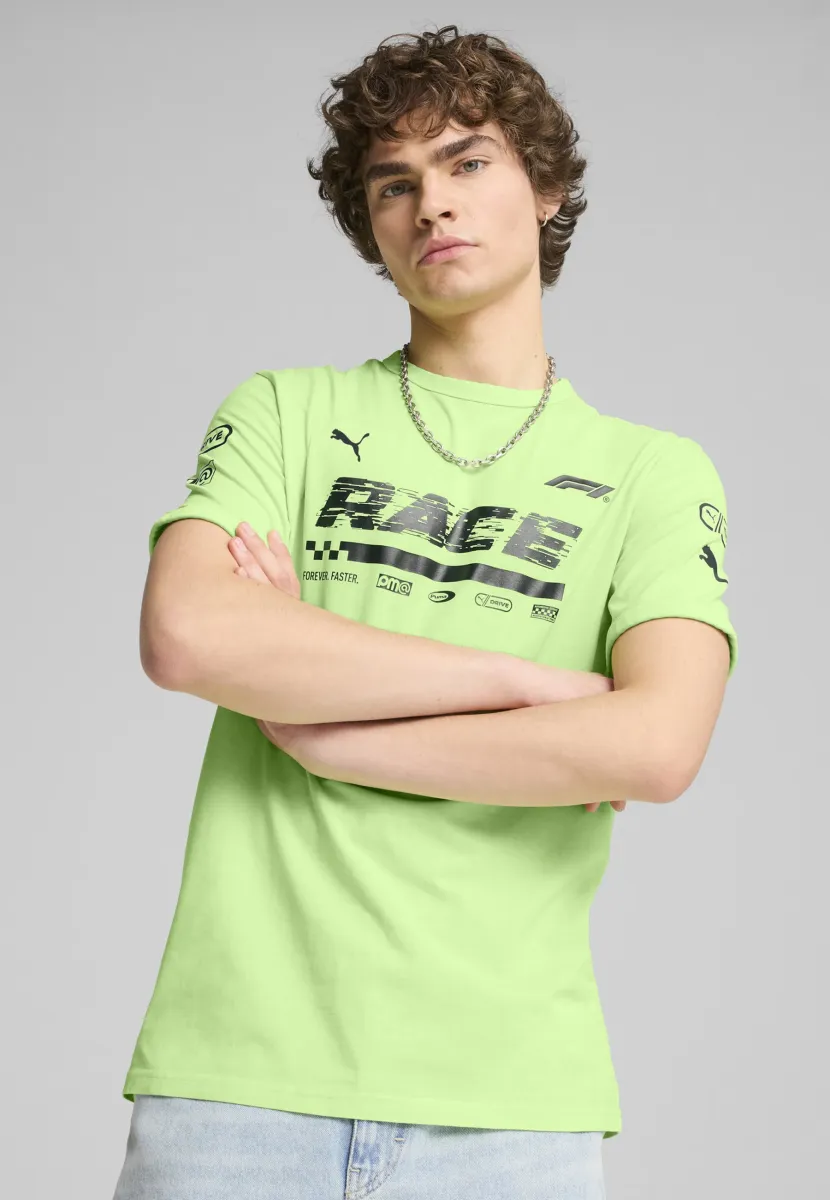 F1 GRAPHIC RINGER TEE - T-Shirt print - speed green