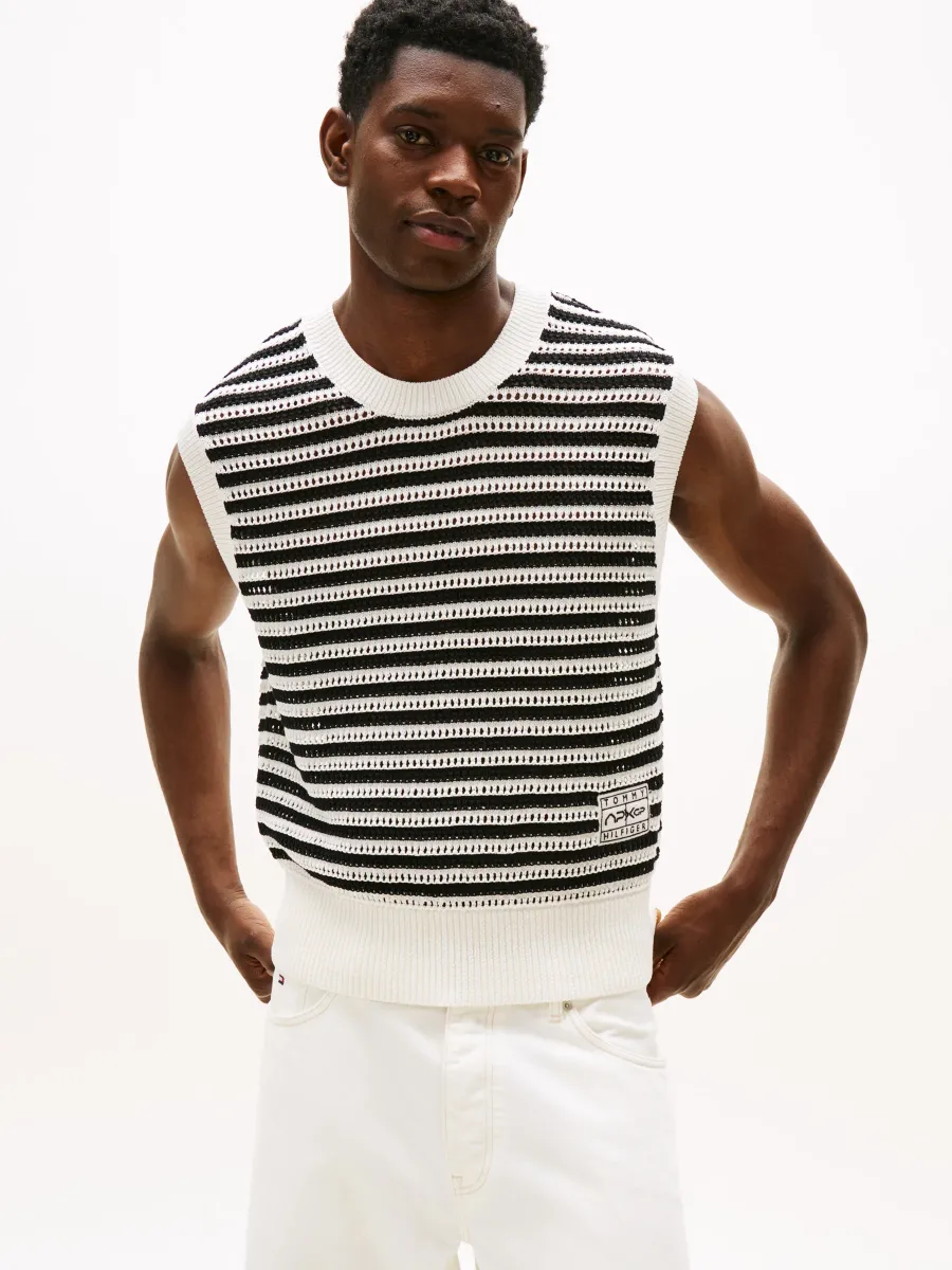 F1 MOVIE OPEN STRUCTURE VEST - Strickpullover - black/ivory petal