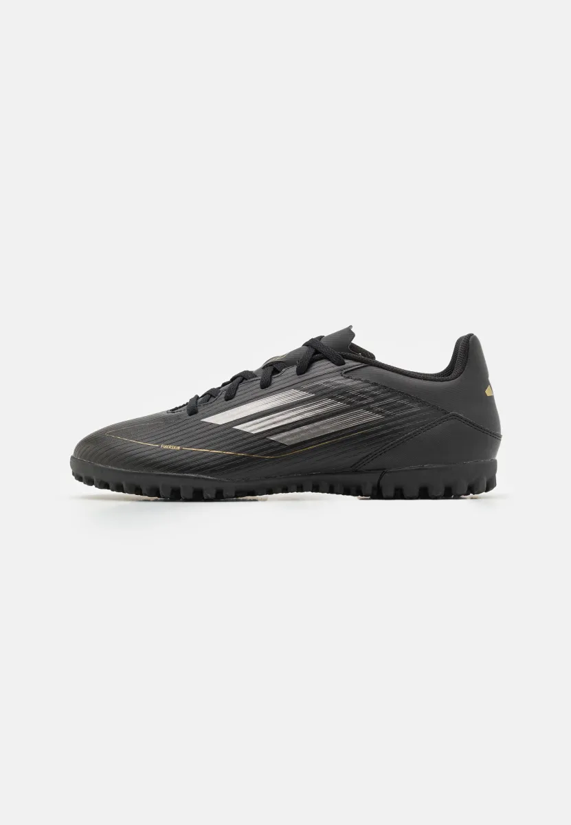 F50 CLUB TF - Rasen-Fußballschuhe - core black/iron metallic/gold metallic