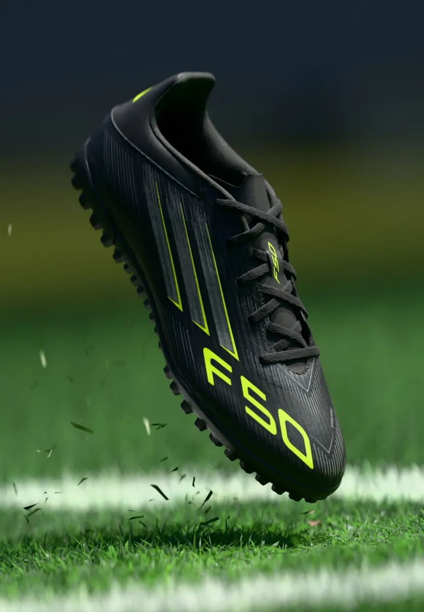 F50 CLUB TURF FOOTBALL BOOTS - Rasen-Fußballschuhe - core black/iron metallic/lucid lemon