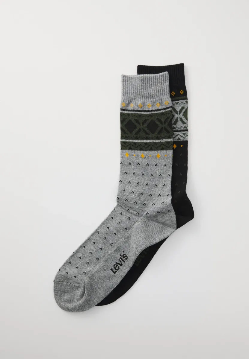 FAIR ISLE 2 PACK - Socken - grey combo