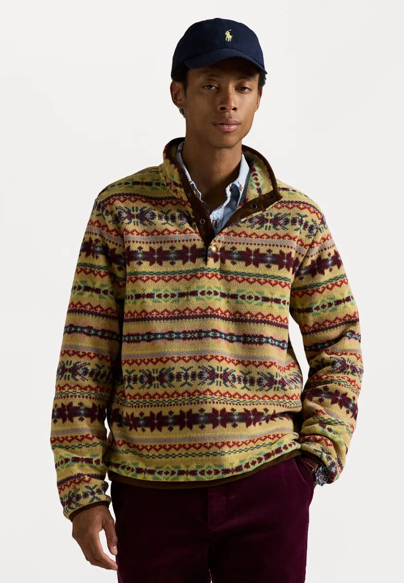 FAIR ISLE-INSPIRED FLEECE PULLOVER - Fleecepullover - camel combo