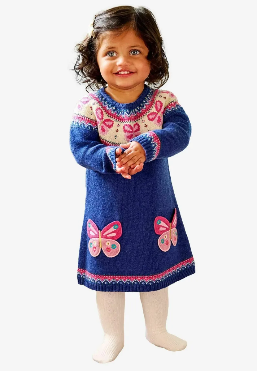 FAIR ISLE REGULAR FIT - Strickkleid - denim