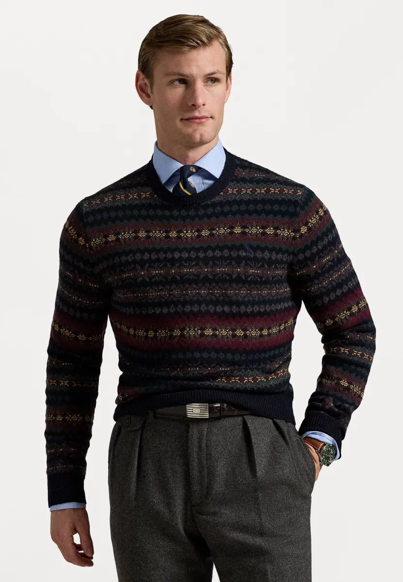 FAIR ISLE SWEATER - Strickpullover - navy combo