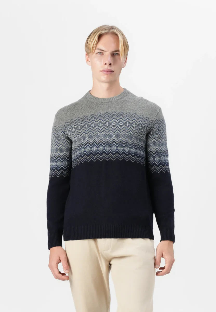 FAIRISLE CREW - Strickpullover - midnight blue