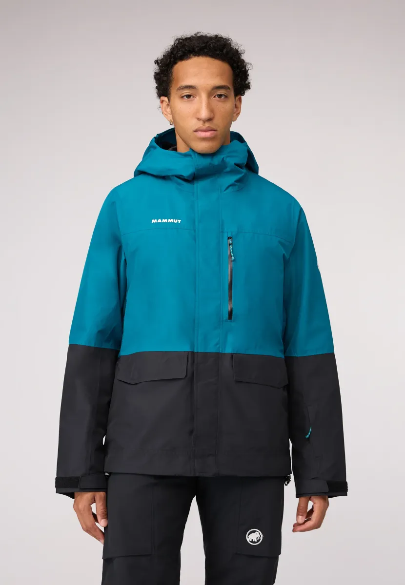 FALL LINE THERMO HOODED JACKET MEN - Skijacke - deep teal-black