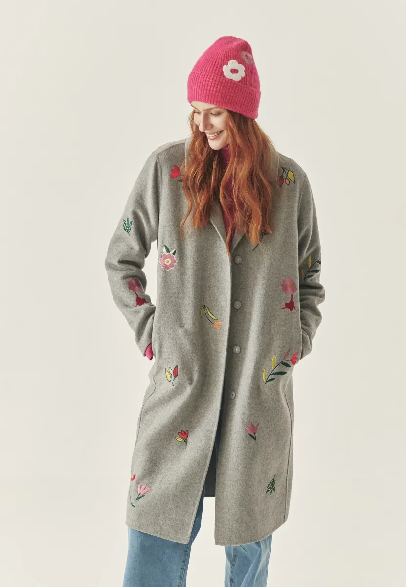 FARINO - Klassischer Mantel - gray melange