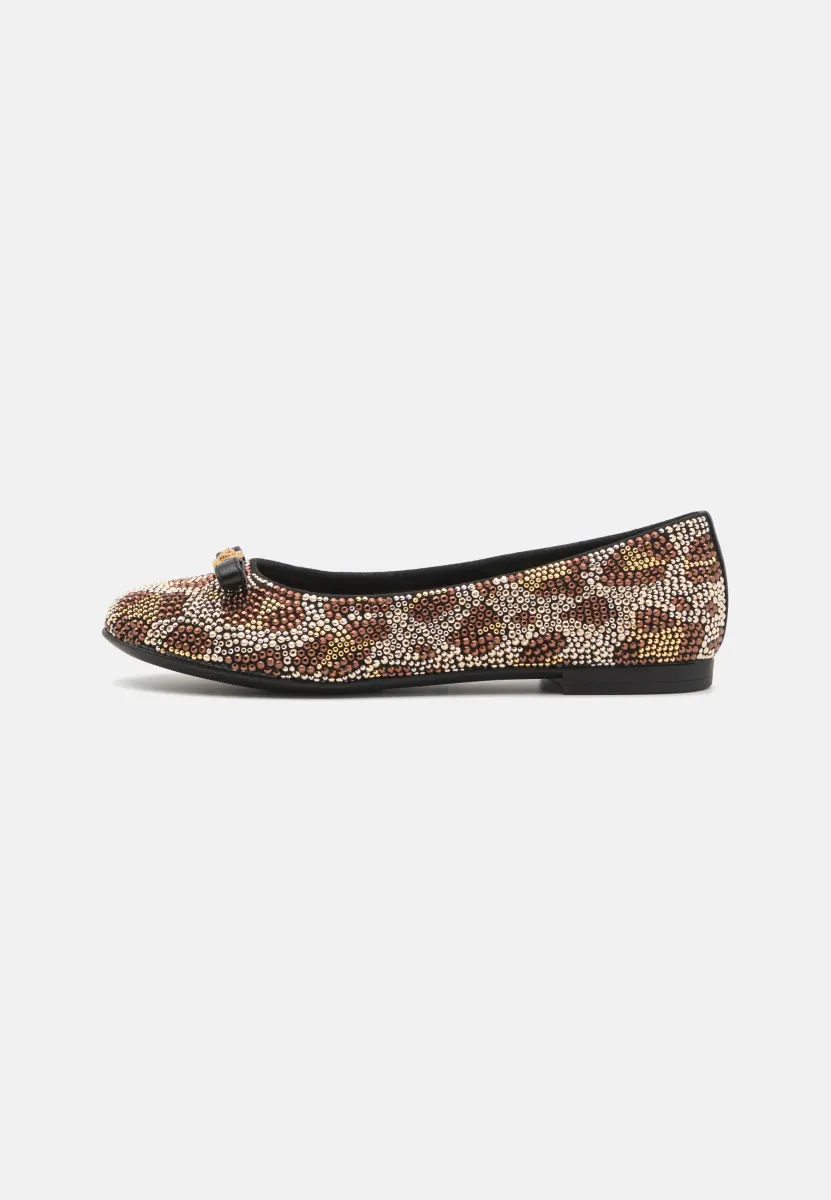 FASHION SHOW CAPSULE FLATS - Klassischer Ballerina - marrone maculato/nero/oro