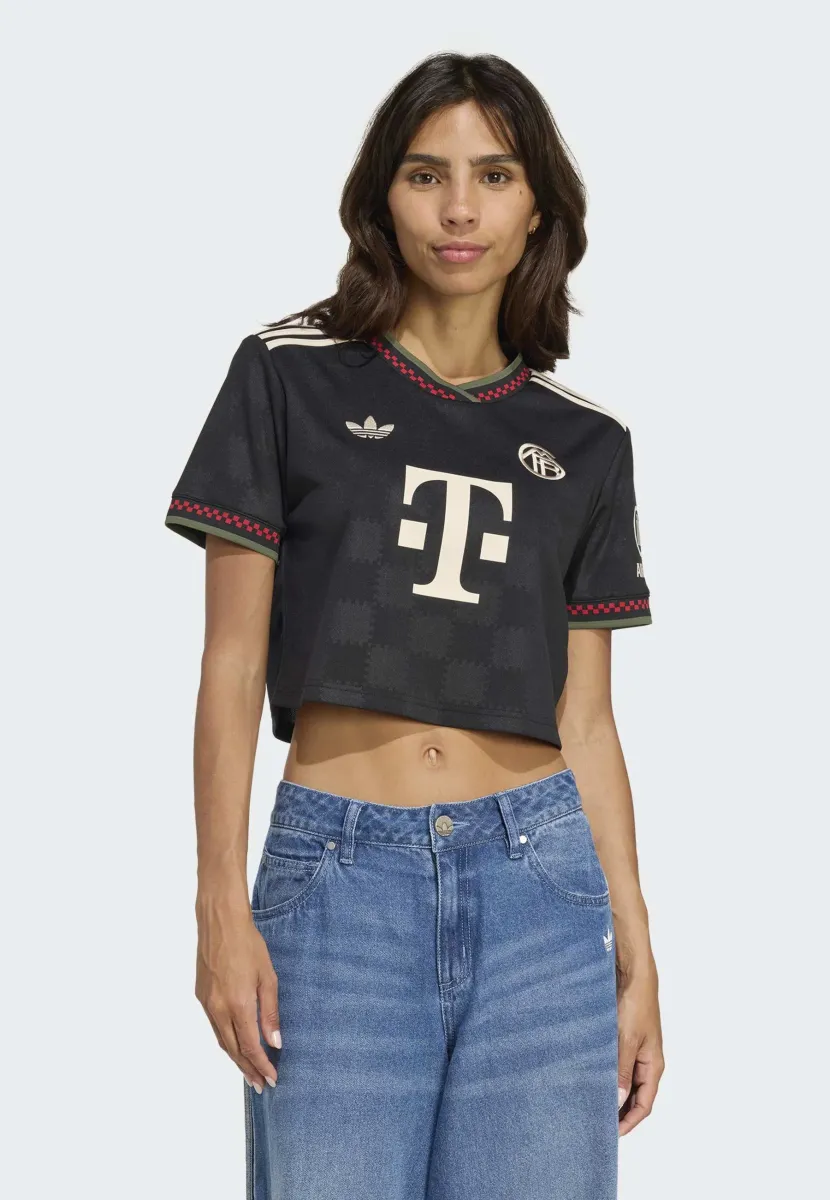 FC BAYERN 2025/2026 THIRD CROPPED JERSEY - T-Shirt print - black