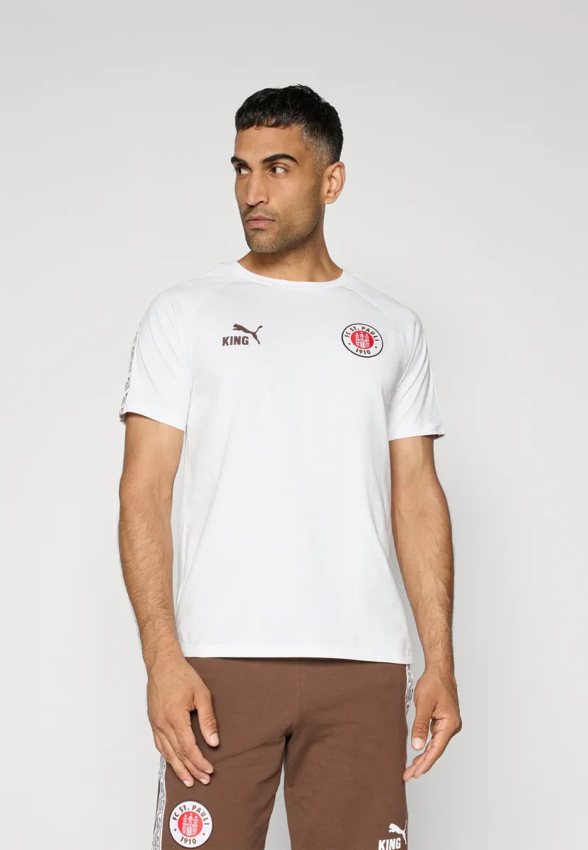 FCSP KING TEE - Vereinsmannschaften - white/espresso brown
