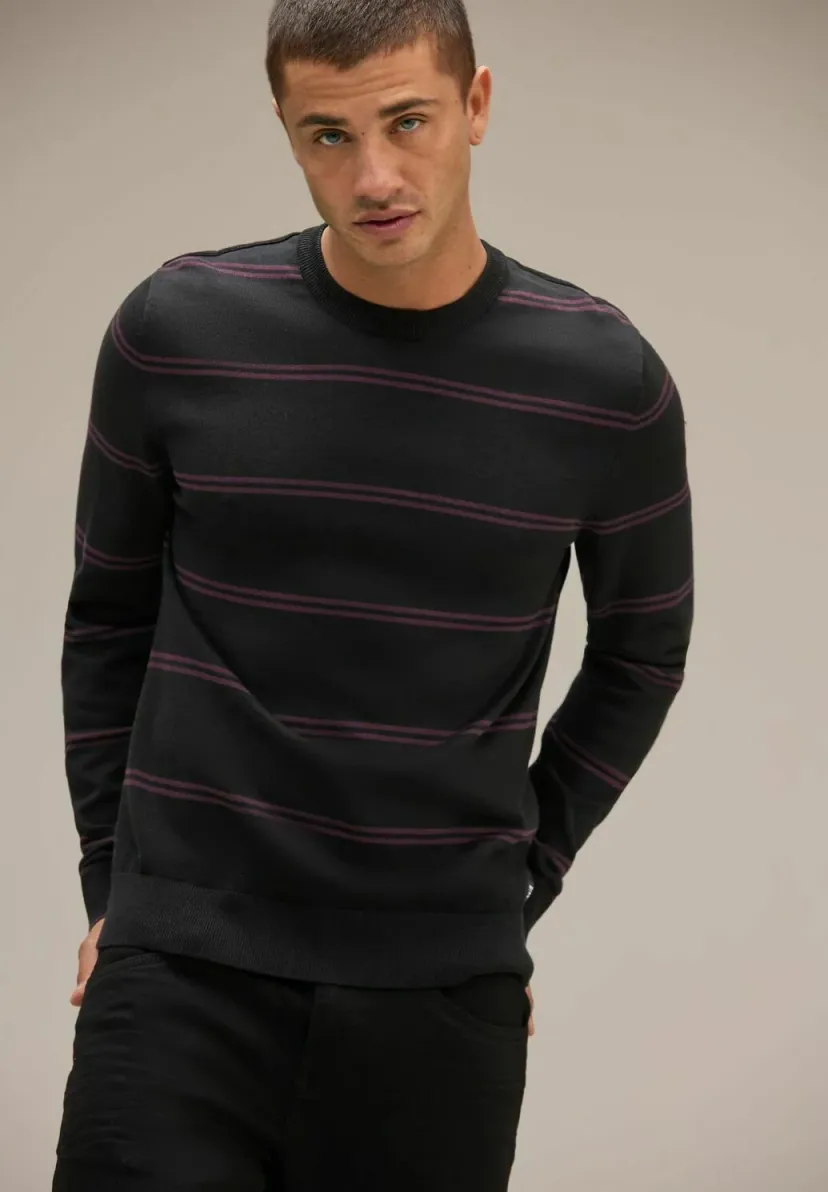 FEIN STREIFEN - Strickpullover - schwarz