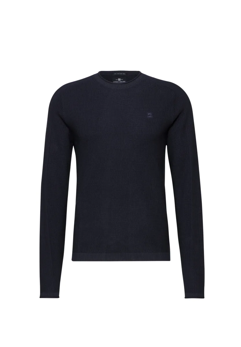 FEINER STRUKTUR - Strickpullover - blau