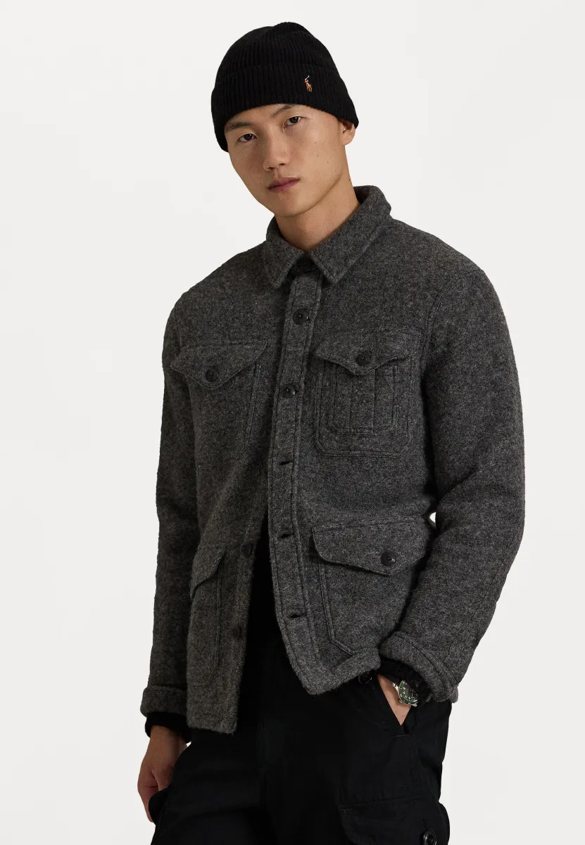 FELTED WOOL-BLEND JACKET
 - Hemd - barclay heather