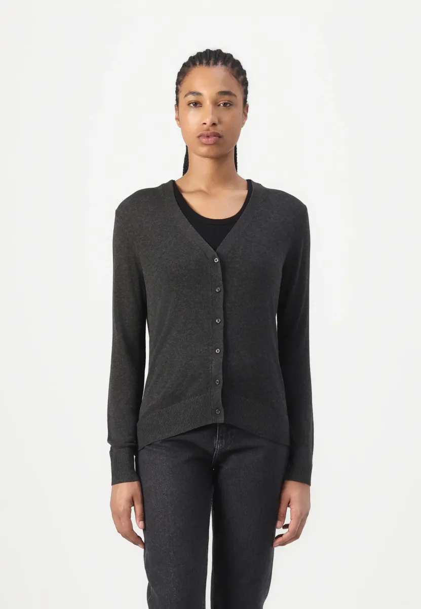 FINE GAUGE CARDIGAN - Strickjacke - charcoal heather