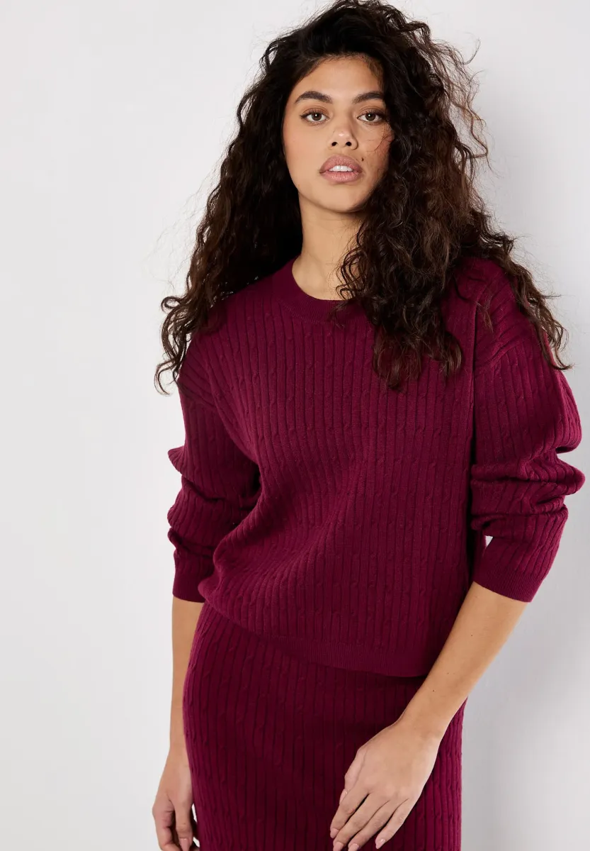 FINE - Strickpullover - burgundy