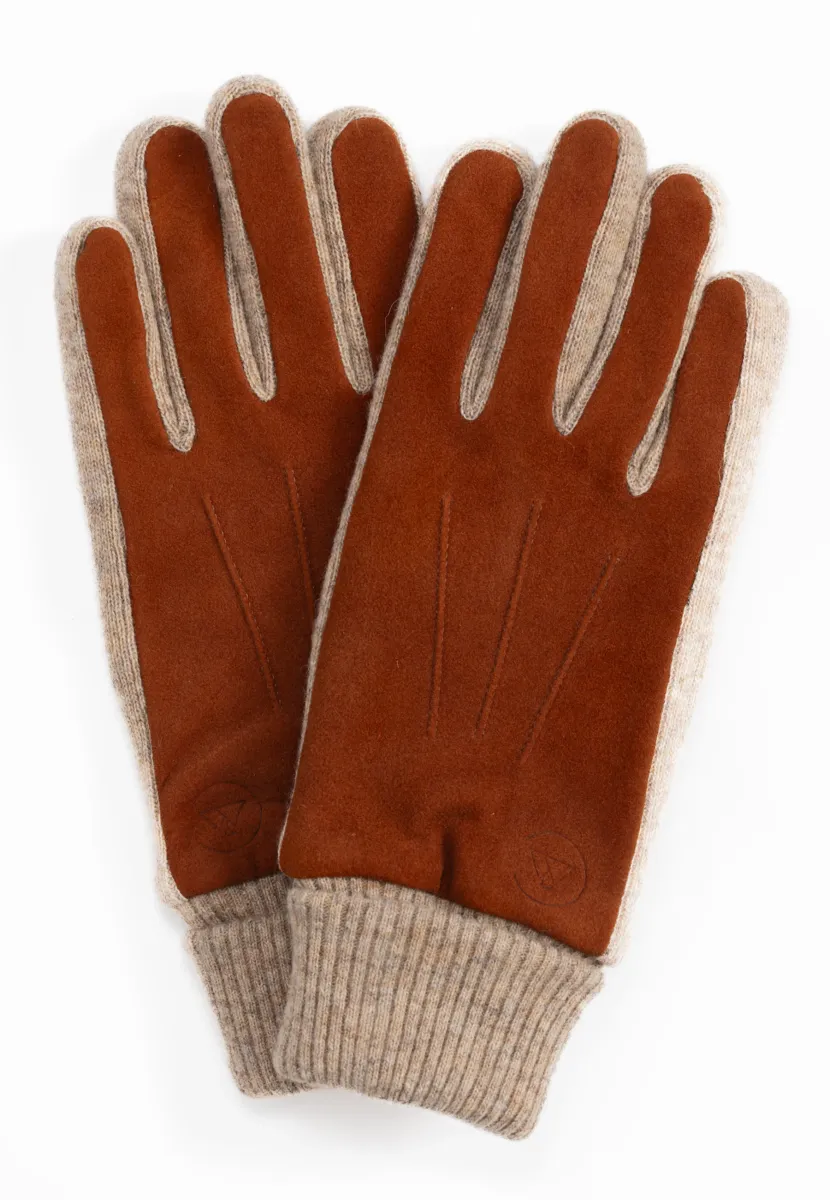 Fingerhandschuh - braun beige