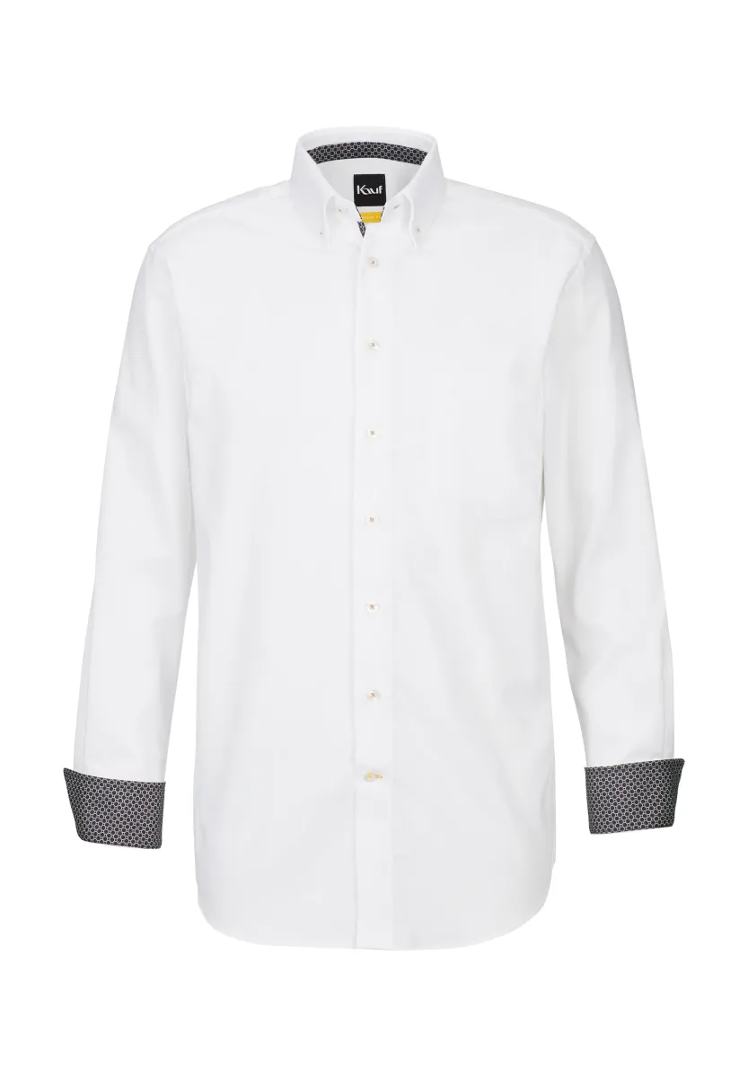 FIRENZE BUTTON DOWN LANGARM - Hemd - white