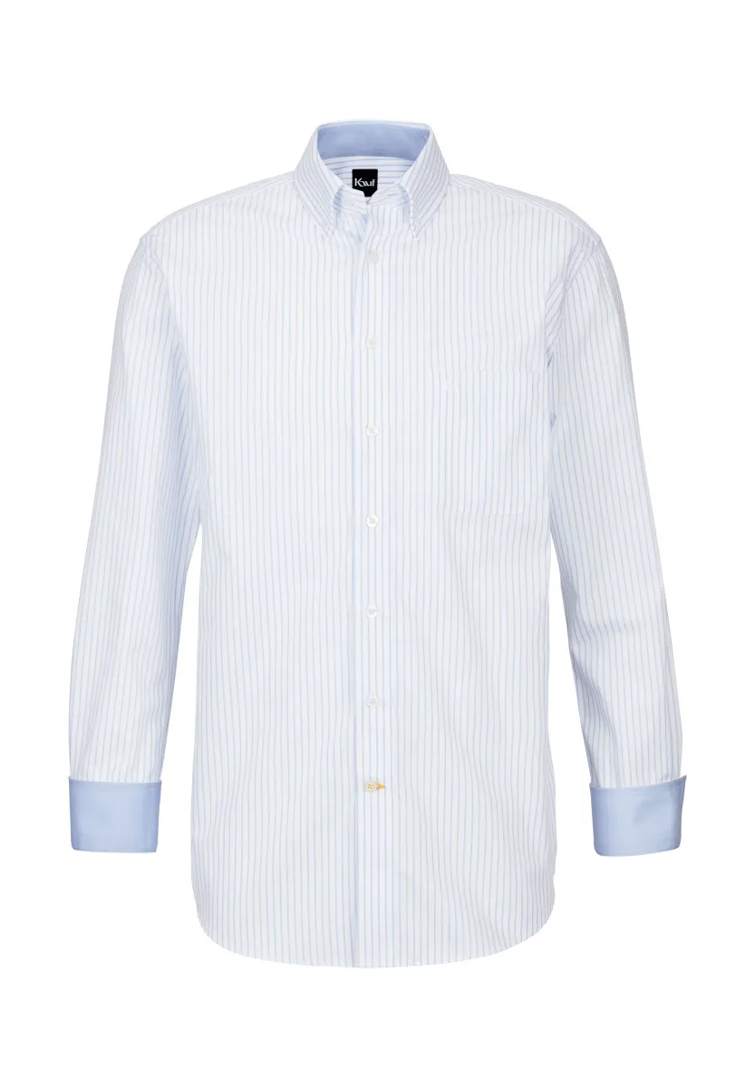 FIRENZE BUTTON DOWN LANGARM - Hemd - white/blue