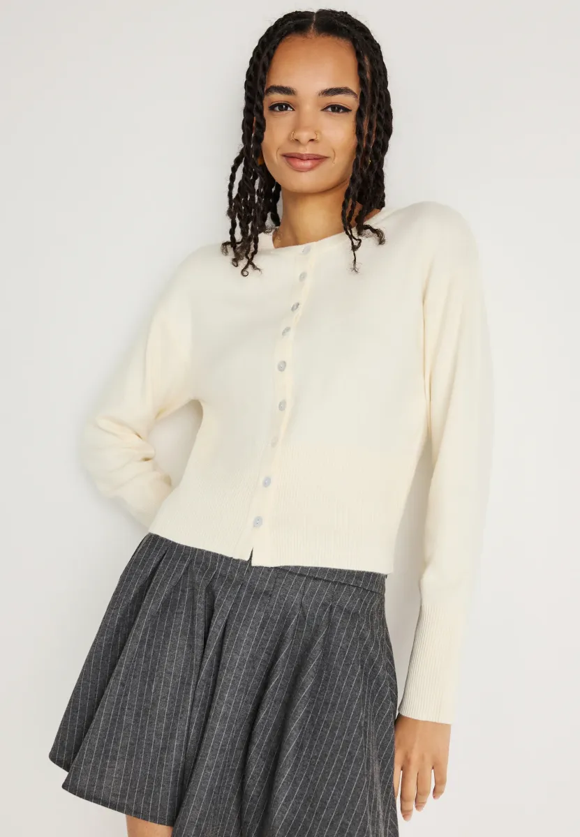 FITTED CARDIGAN - Strickjacke - gardenia